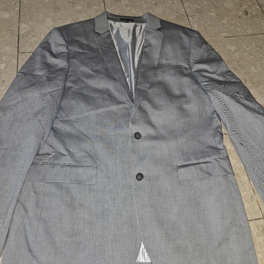 Express 3 Piece Gray Suit - Producer 42R 33x32 - Picture 2 of 7